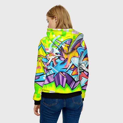 Женская толстовка Неоновая кислота / 3D-Черный – фото 4