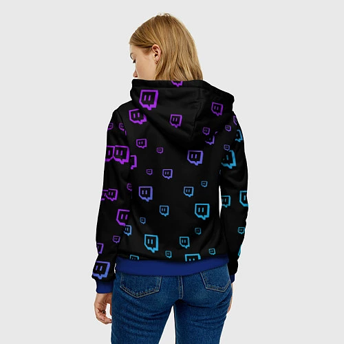 Женская толстовка Twitch: Neon Style / 3D-Синий – фото 4