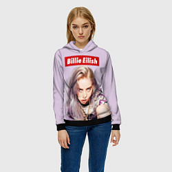 Толстовка-худи женская Billie Eilish: Bored, цвет: 3D-черный — фото 2