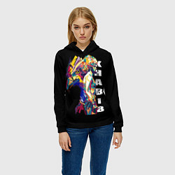 Толстовка-худи женская Хабиб Нурмагомедов поп-арт, цвет: 3D-черный — фото 2