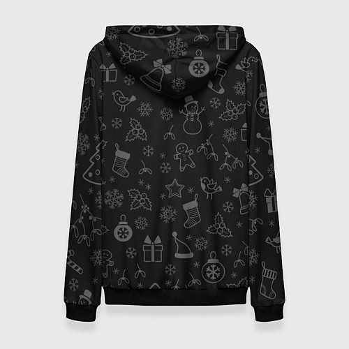 Женская толстовка Merry Christmas - french bulldog / 3D-Черный – фото 2