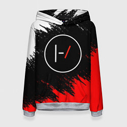 Толстовка-худи женская 21 Pilots: Black & Red, цвет: 3D-меланж