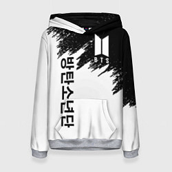 Толстовка-худи женская BTS: White & Black, цвет: 3D-меланж