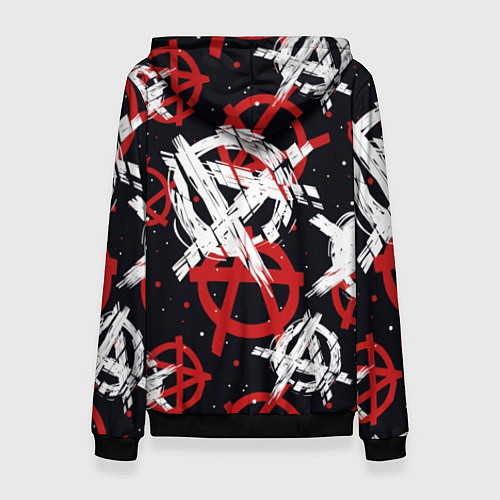 Женская толстовка Анархия - паттерн / 3D-Черный – фото 2