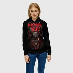 Толстовка-худи женская Machine Head: Blooded Skull, цвет: 3D-черный — фото 2