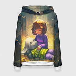 Толстовка-худи женская Фриск и Азриэль, цвет: 3D-белый