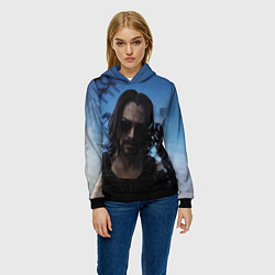 Толстовка-худи женская Киану Ривз, цвет: 3D-черный — фото 2