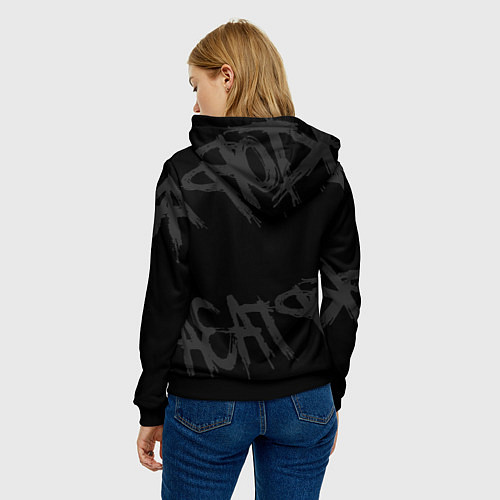 Женская толстовка Сектор Газа - ХОЙ / 3D-Черный – фото 4
