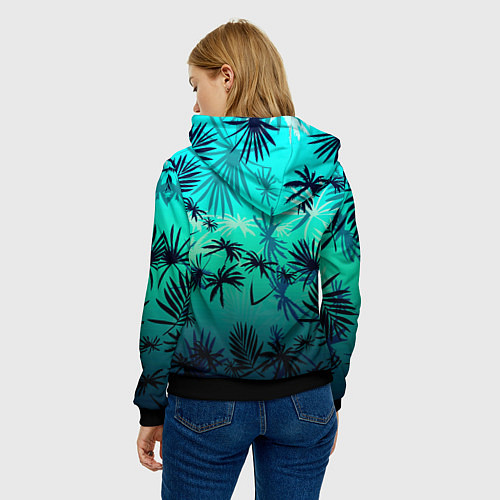 Женская толстовка GTA пальмы / 3D-Черный – фото 4