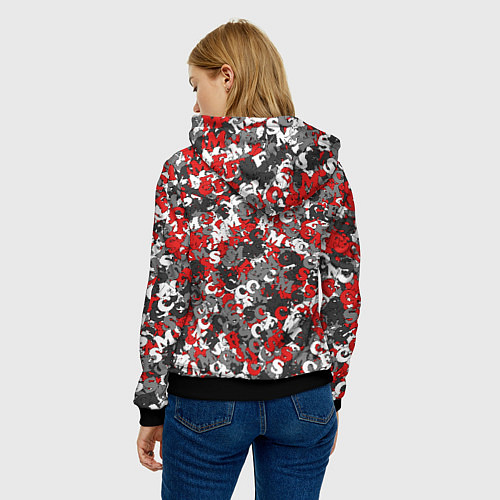 Женская толстовка Камуфляж с буквами F C S M / 3D-Черный – фото 4