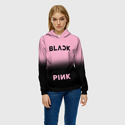 Толстовка-худи женская Blackpink - розово-черный, цвет: 3D-черный — фото 2