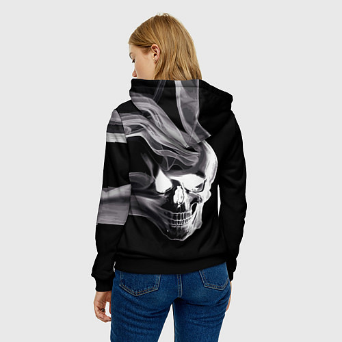Женская толстовка Wind - smoky skull / 3D-Черный – фото 4