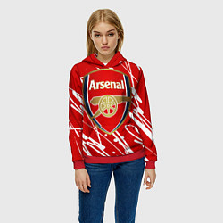 Толстовка-худи женская Arsenal, цвет: 3D-красный — фото 2