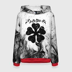 Толстовка-худи женская ЧЁРНЫЙ КЛЕВЕР, цвет: 3D-красный