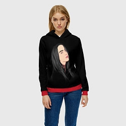 Толстовка-худи женская Billie Eilish: Black Style, цвет: 3D-красный — фото 2