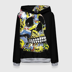 Толстовка-худи женская Graffiti - Skull, цвет: 3D-меланж