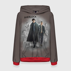 Толстовка-худи женская Sherlock, цвет: 3D-красный