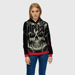 Толстовка-худи женская Ария, цвет: 3D-красный — фото 2