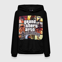 Толстовка-худи женская GTA SA, цвет: 3D-черный