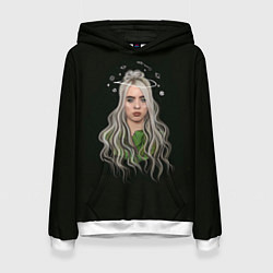 Толстовка-худи женская Billie Eilish Black Art, цвет: 3D-белый