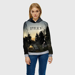Толстовка-худи женская СТАЛКЕР 1, цвет: 3D-меланж — фото 2