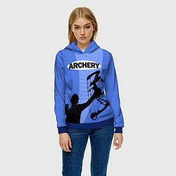 Толстовка-худи женская Archery, цвет: 3D-синий — фото 2