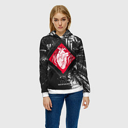 Толстовка-худи женская DBD - beating heart, цвет: 3D-белый — фото 2