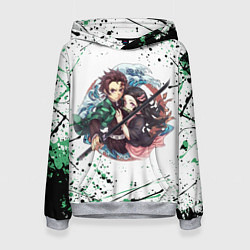 Толстовка-худи женская KIMETSU NO YAIBA, цвет: 3D-меланж
