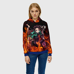 Толстовка-худи женская KIMETSU NO YAIBA, цвет: 3D-синий — фото 2