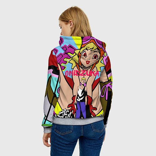 Женская толстовка GTO Онидзука графити / 3D-Меланж – фото 4