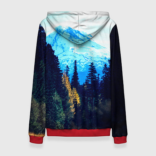 Женская толстовка Лес / 3D-Красный – фото 2