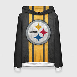 Толстовка-худи женская Pittsburgh Steelers, цвет: 3D-белый
