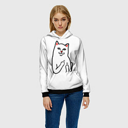 Толстовка-худи женская Meme Cat, цвет: 3D-черный — фото 2
