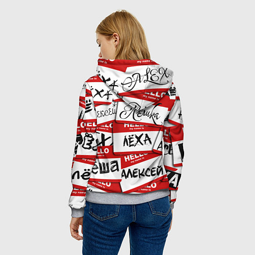 Женская толстовка Hello, my name is / 3D-Меланж – фото 4