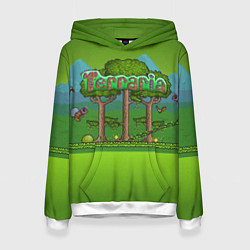 Толстовка-худи женская Terraria, цвет: 3D-белый