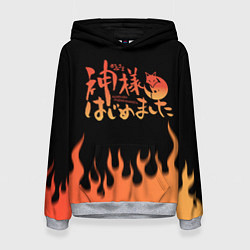 Толстовка-худи женская ОЧЕНЬ ПРИЯТНО БОГ!, цвет: 3D-меланж