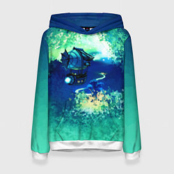 Толстовка-худи женская Звездный дирижабль, цвет: 3D-белый