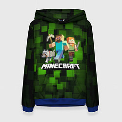 Толстовка-худи женская Minecraft Майнкрафт, цвет: 3D-синий