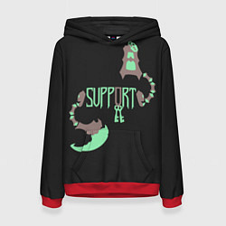 Толстовка-худи женская Support, цвет: 3D-красный