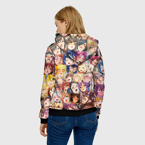 Женская толстовка Ахегао / 3D-Черный – фото 4