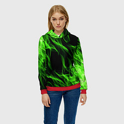 Толстовка-худи женская TOXIC FLAME, цвет: 3D-красный — фото 2