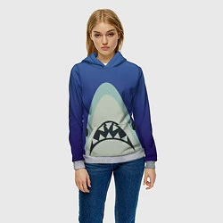 Толстовка-худи женская IKEA Shark, цвет: 3D-меланж — фото 2