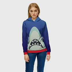 Толстовка-худи женская IKEA Shark, цвет: 3D-красный — фото 2