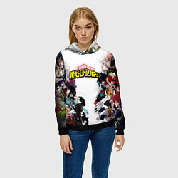 Толстовка-худи женская My Hero Academia противостояние, цвет: 3D-черный — фото 2