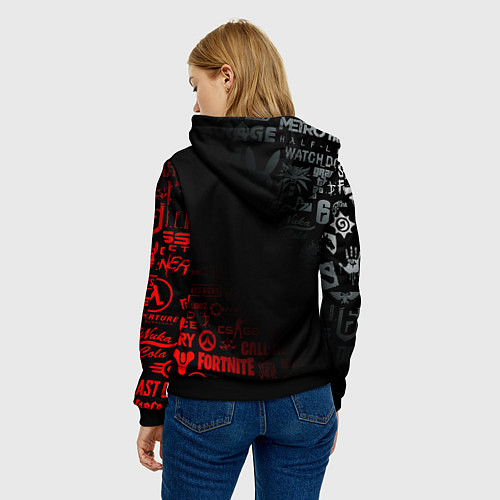 Женская толстовка RESIDENT EVIL UMBRELLA CORP / 3D-Черный – фото 4