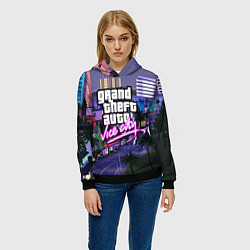 Толстовка-худи женская Grand Theft Auto Vice City, цвет: 3D-черный — фото 2