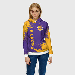 Толстовка-худи женская LA LAKERS, цвет: 3D-белый — фото 2