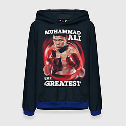 Толстовка-худи женская Muhammad Ali, цвет: 3D-синий
