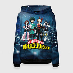 Толстовка-худи женская Моя геройская академия, цвет: 3D-черный