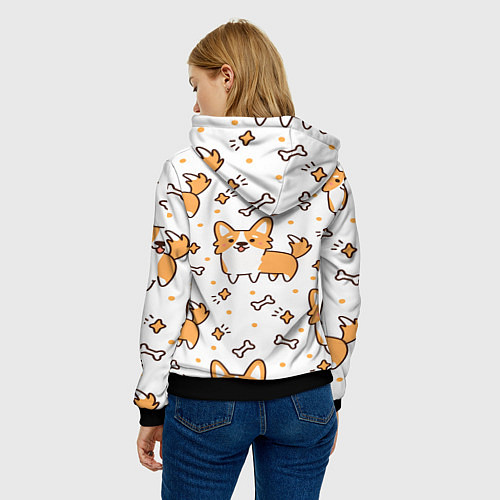 Женская толстовка Корги / 3D-Черный – фото 4